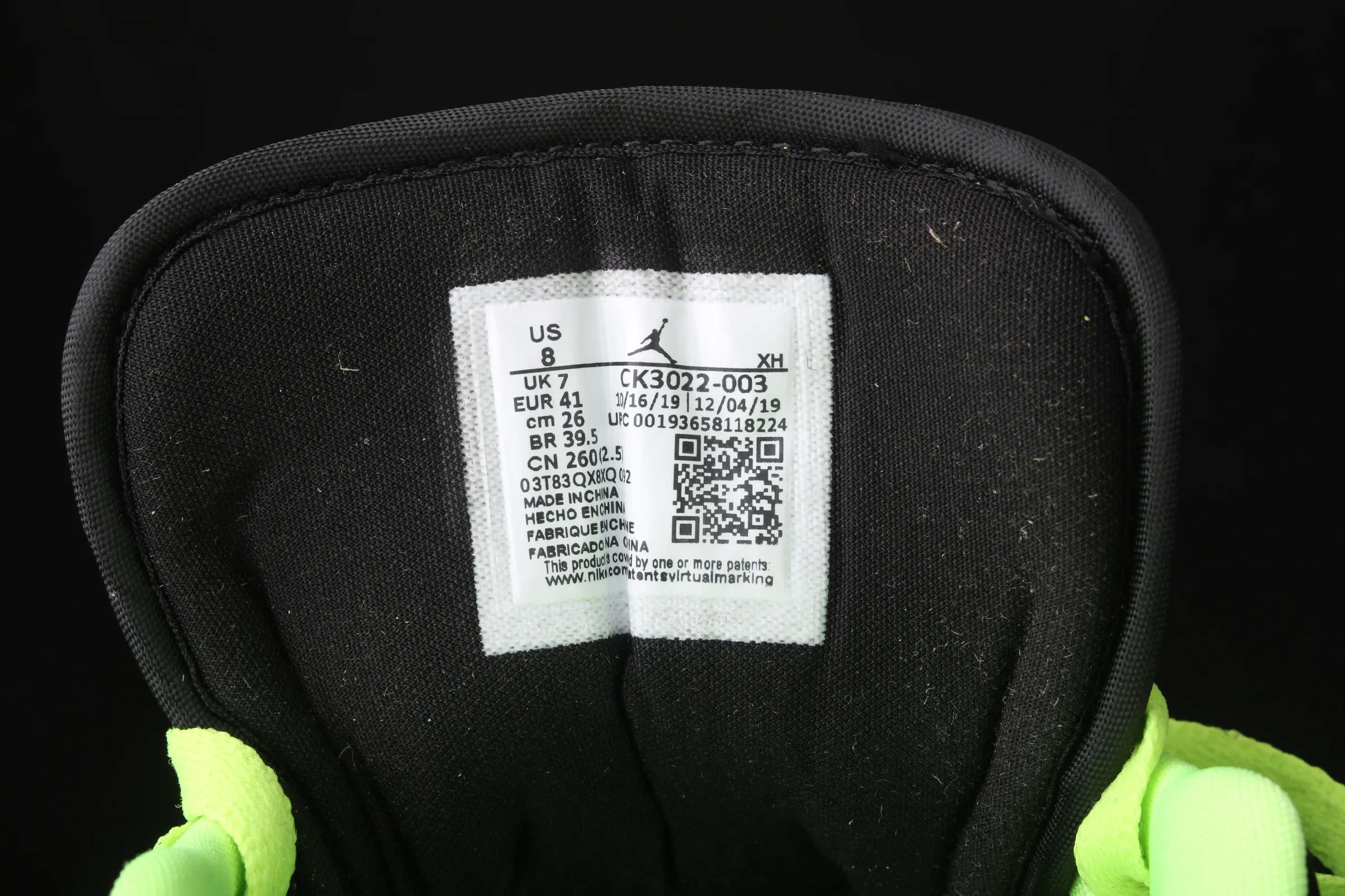 All categories Air Jordan Jordan series basketball shoes Air Jordan 1 Low Air Jordan 1 Low AJ1 Joe 1 low fluorescent green black toe CK3022-003